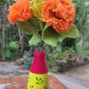 Hand Painted Glass Flower Vase