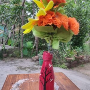 Hand Painted Glass Flower Vase
