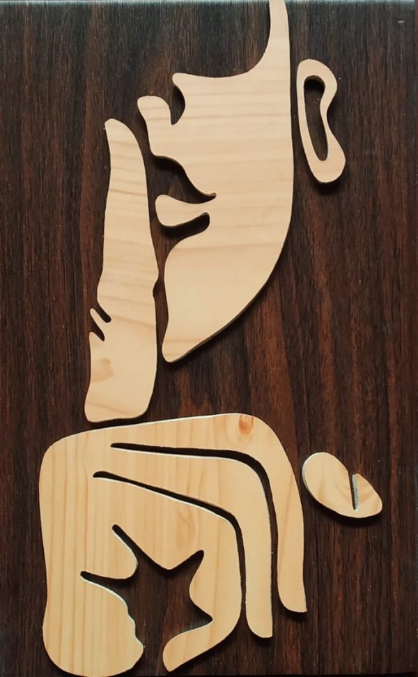 Abstract Silence wooden decal (Double layered).