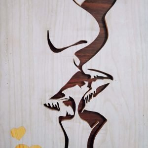 Abstract erotic kiss wooden decal (Double layered).