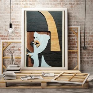 Abstract woman empower wooden decal (Five layered)