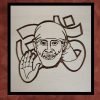 Sai Baba on OM wooden decal (double layered)