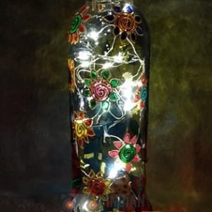 Unique multicolored bottle art