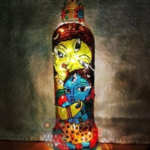 Unique multicolored bottle art