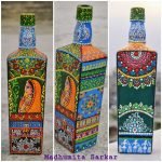 Traditional Woman Design Handpainted Bottle