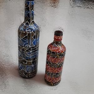 Painted bottle set of 2