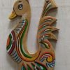 Wooden key ring holder peacock