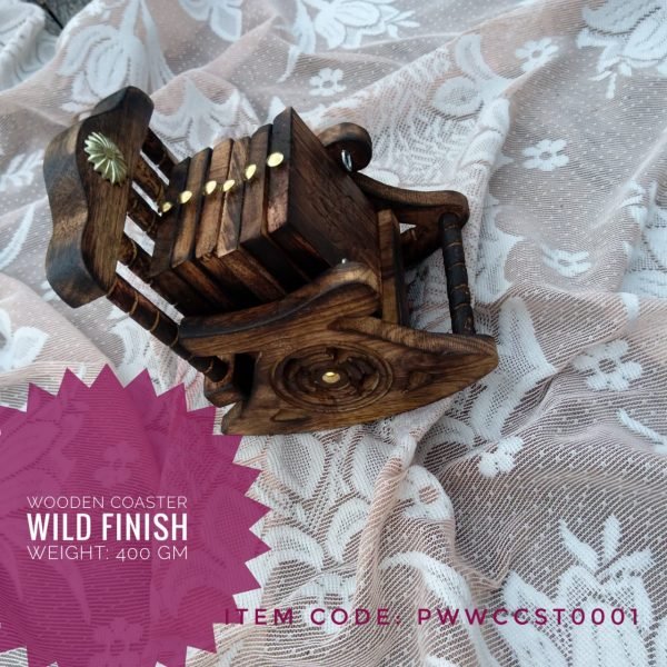 Wooden Coaster with Holder / Tableware.