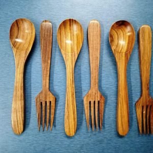 Sheesham Wood Table Spoon and Fork Pack of 6