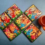 Handpainted Mehgani Table Coaster Pack of 6