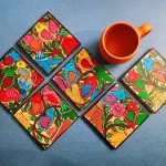 Handpainted Bird Mehgani Coaster