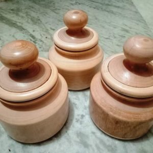 Chakaldah Wood Salt Jar with lid