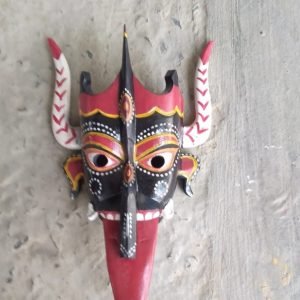 Wooden Gomira Kali Mask