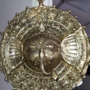 Dokra Ganesh Round Face Wall Hanging