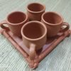 Terracotta Cups With Tray