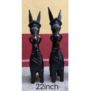 Bankura Special Terracotta Horse Black Color 22 inch