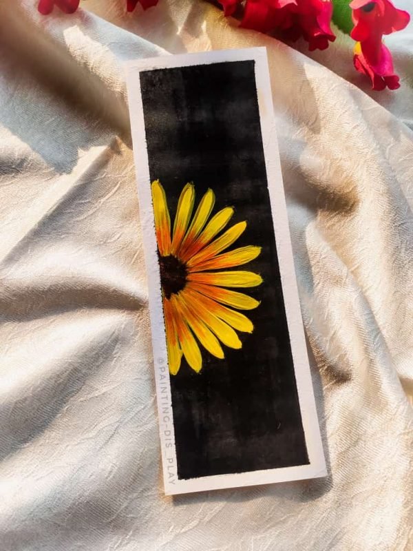 Sunflower Hand-Painted Bookmark
