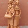 Terracotta Adibashi-Couple Showpiece