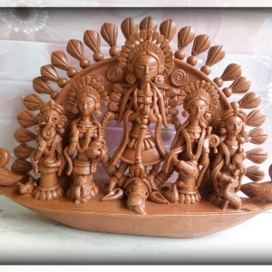 Terracotta Ma-Durga-Family Showpiece