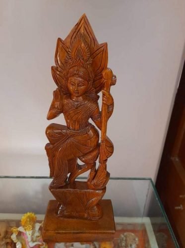 Wooden Saraswati Idol photo review