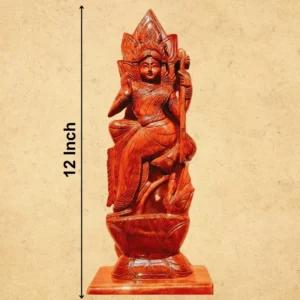Wooden Saraswati Idol