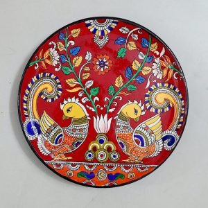 Colorful Bird Painted Wooden Wall Hanging Plate