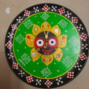 Lord Jagannath Painted Wooden Wall Hanging Plate