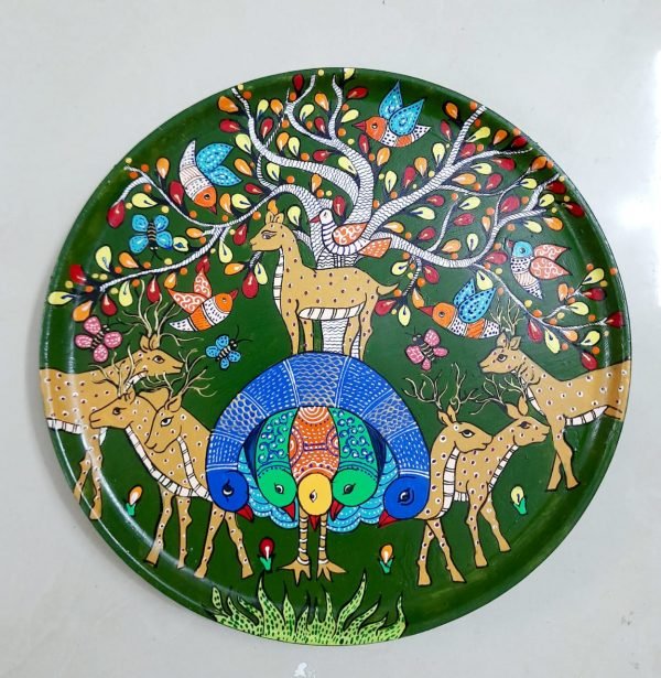 Dear Painted Wooden Wall Hanging Plate