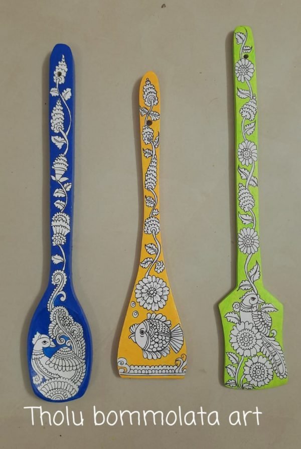 Designer Hand Painted spatula Set Of 3