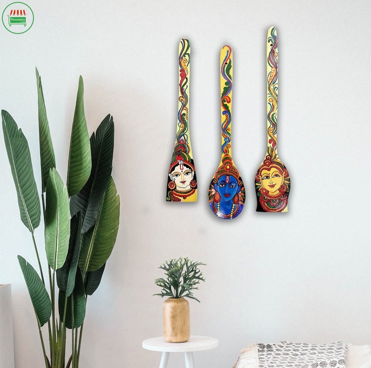 Goddess Face Hand Painted Spatula Set