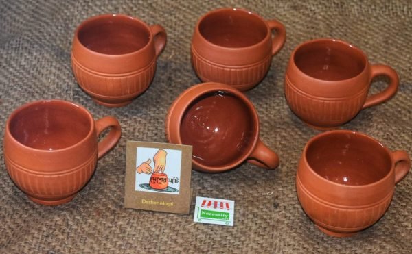 Terracotta Ceramic Coted Cup Set of 6