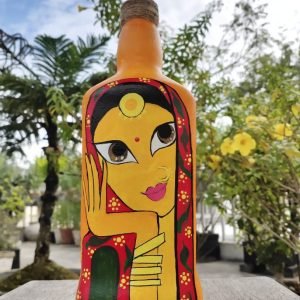 Colorful Women Face Painted Bottle Art