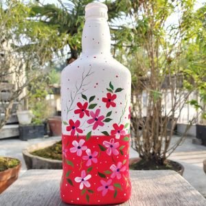 Colorful Flower Painted Bottle Art