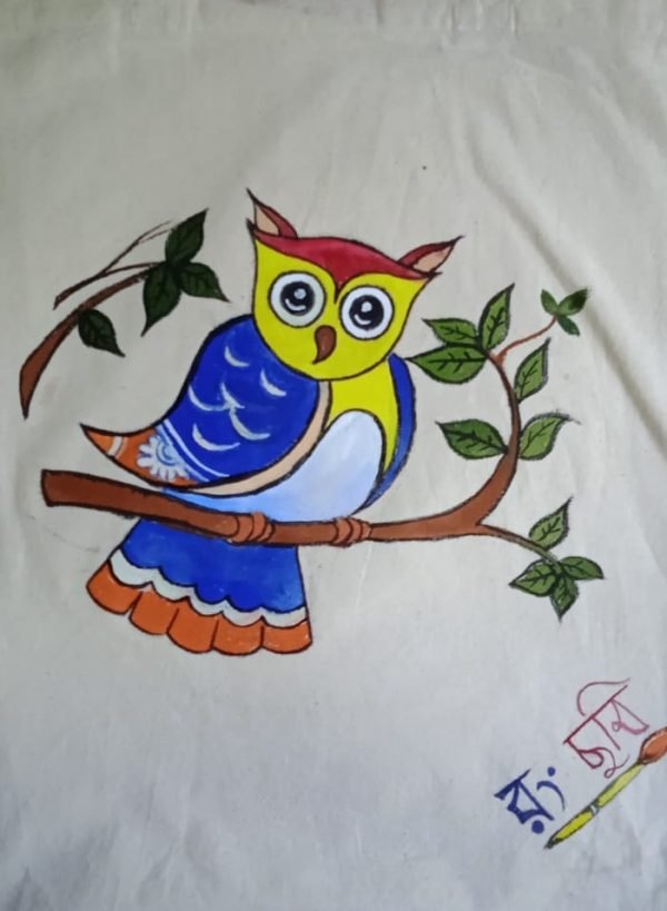 Hand Painted Owl bag