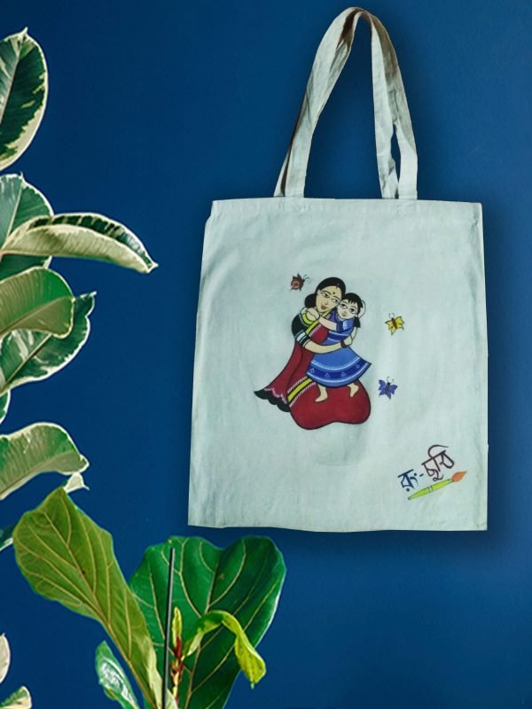 Mother And Girl Painted Hand bag