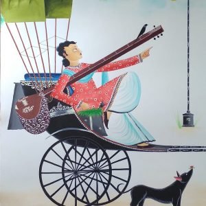 Babu On Rickshaw Kalighat painting