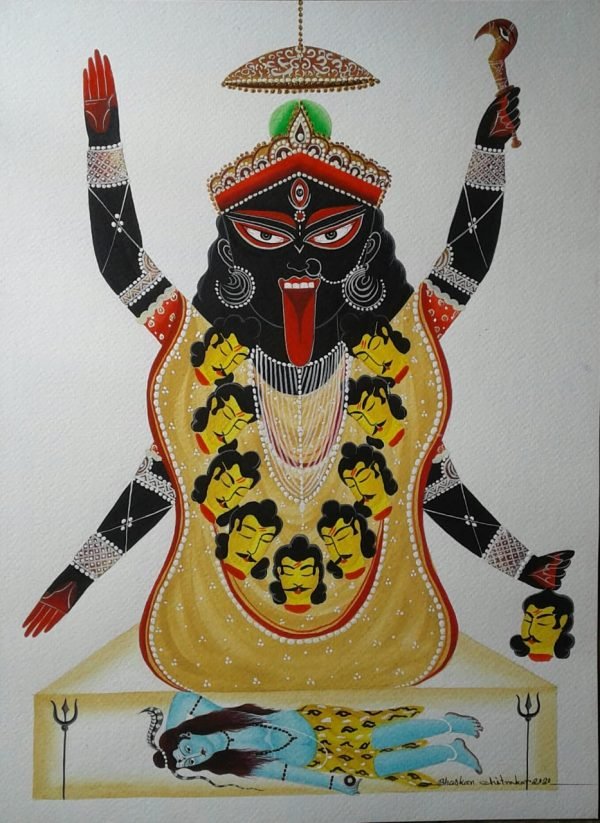 Goddess Kali Mata Kalighat Painting