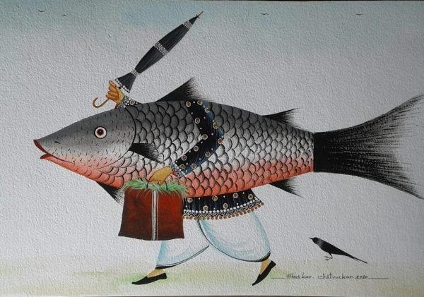 Creative Fish Man Painting