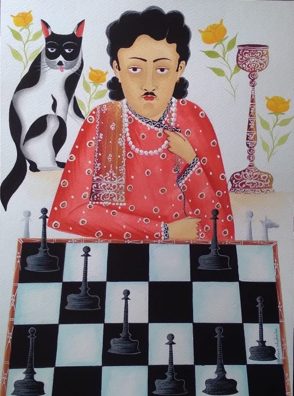 Chess Player KaliGhat Painting