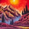 Mountain Sunrise View Painting