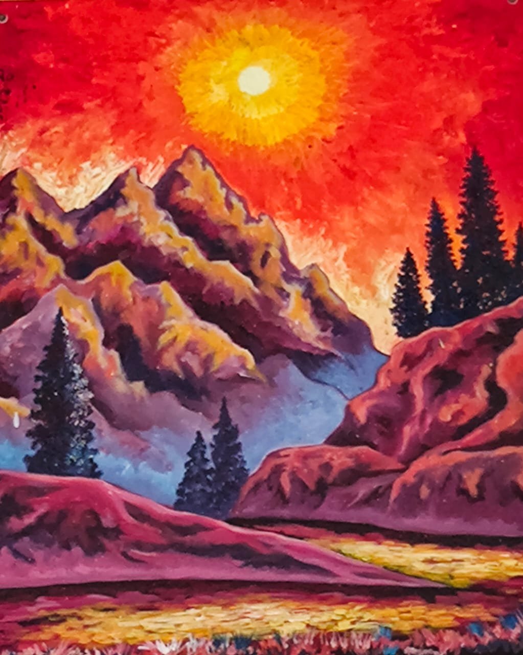 Mountain Sunrise View Painting - Necessity eStore - Order Now!