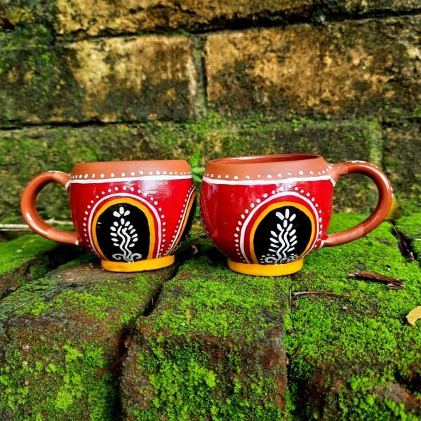 Ceramic Coated Hand Painted Cup Set of Two