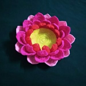 Crochet Woolen Lotus Mat
