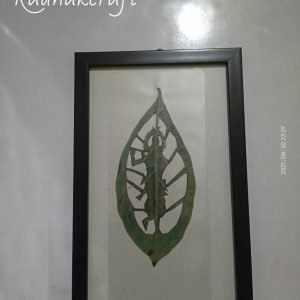 Krishna Leaf Cutting Art On Frame