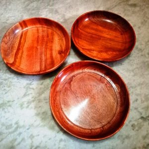 Handmade Wooden Serving Plate Set of Three