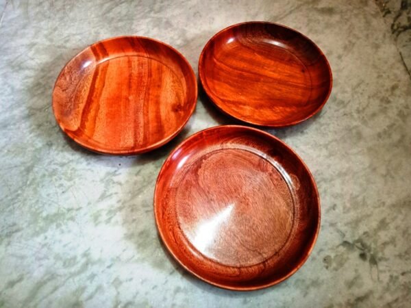 Handmade Wooden Serving Plate Set of Three