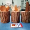 Sonajhuri Wood Spoon Holder Set of Four