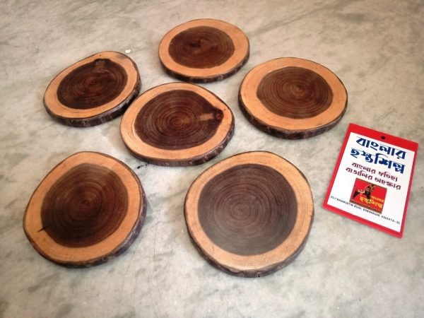 Sonajhuri Wooden Table Coaster Set of Six
