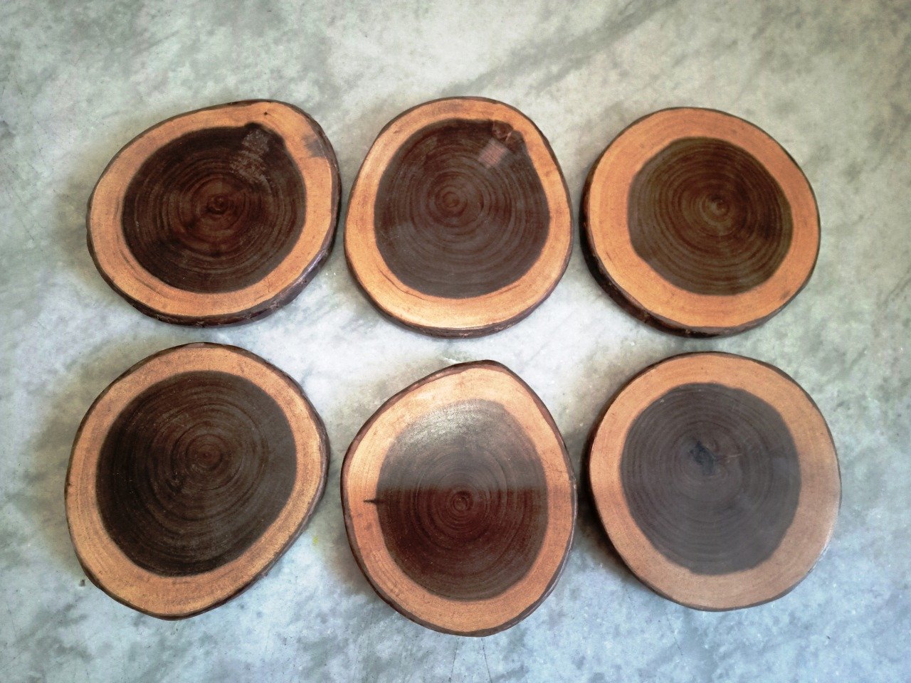 Sonajhuri Wooden Table Coaster Set of Six