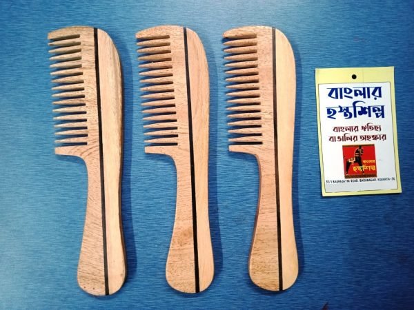 Wooden Hand Comb Set of Four
